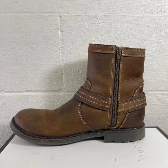J. Murphy Ankle Boots Harness Brown Nubuck Zip Side Pull On Men's Size 9 M - Picture 5 of 10